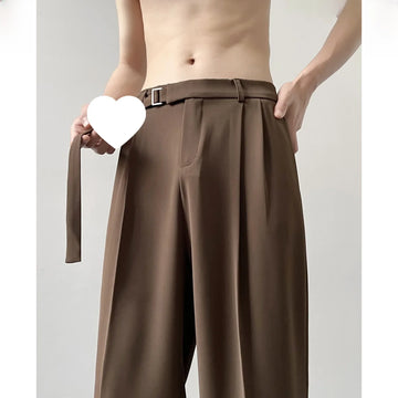 Riolio Casualsuit Pants Men's Autumn Japanese Light Luxury Draped Trousers Loose-fit Straight-leg Versatile Wide-leg Long Pants